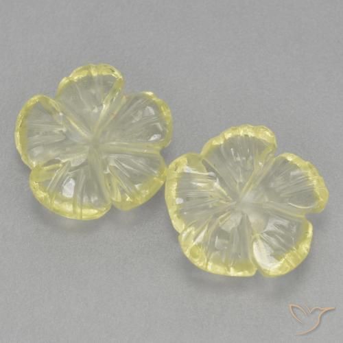 2.90ctw 天然 柠檬黄 石英, 花形切割, 透明