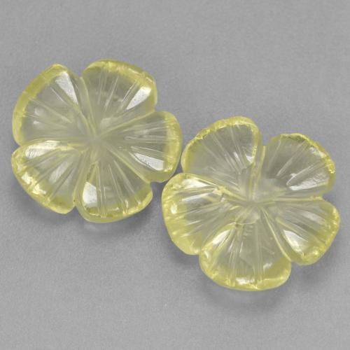 7.27天然黄色石英，花形切工，11.9×11.7毫米，透明