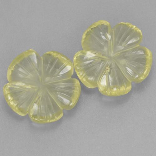 7.27天然黄色石英，花形切工，11.9×11.7毫米，透明