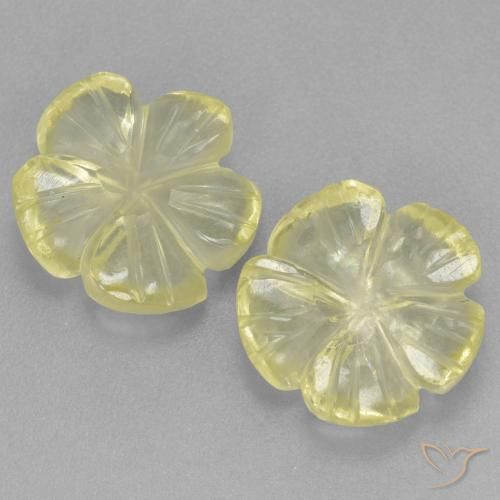 5.33ctw 天然 柠檬黄 石英, 花形切割, 透明