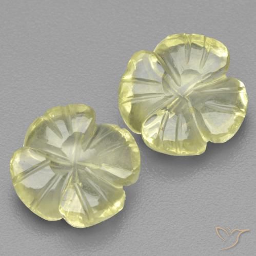 5.03ctw 天然 柠檬黄 石英, 花形切割, 透明