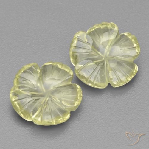 3.92ctw 天然 柠檬黄 石英, 花形切割, 透明