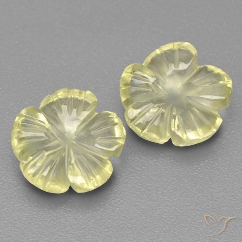 4.17ctw 天然 柠檬黄 石英, 花形切割, 透明