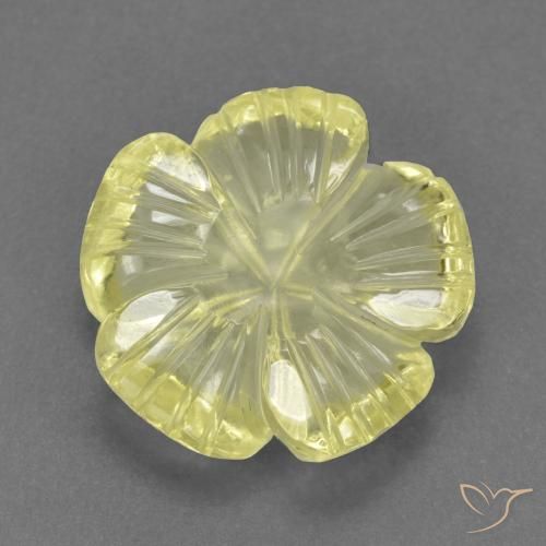 4.58ct 天然 中黄色 石英, 花形切割, 透明