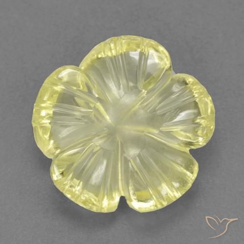 4.02ct 天然 中黄色 石英, 花形切割, 透明