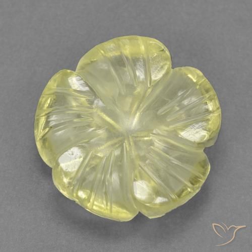 4.40ct 天然 中黄色 石英, 花形切割, 透明