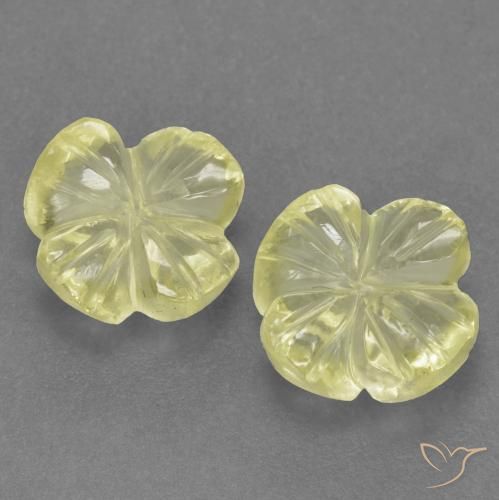 2.50ctw 天然 柠檬黄 石英, 花形切割, 透明
