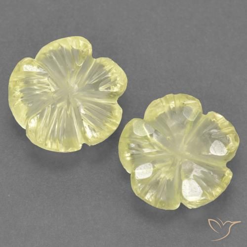 2.87ctw 天然 柠檬黄 石英, 花形切割, 透明