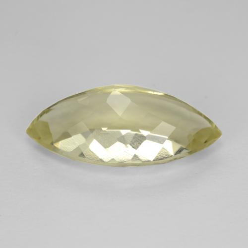 5.31克拉天然黄色石英，马眼形，17.7×8.9毫米，VVS-VS
