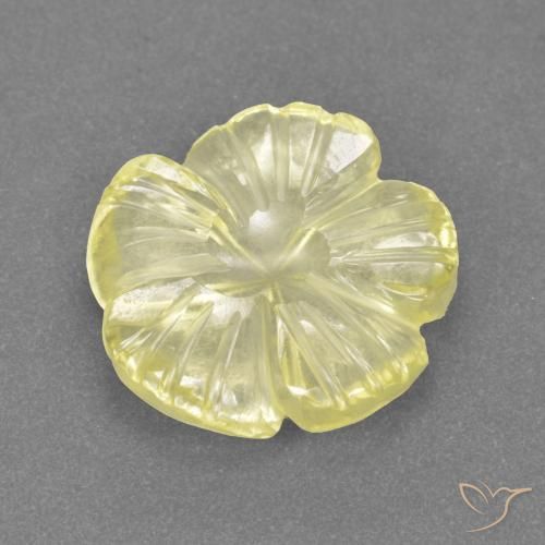 3.42ct 天然 淡黄色 石英, 花形切割, 透明