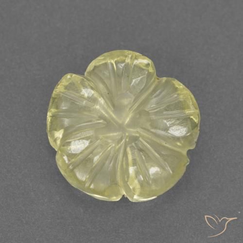 3.13ct 天然 中浅黄色 石英, 花形切割, 透明