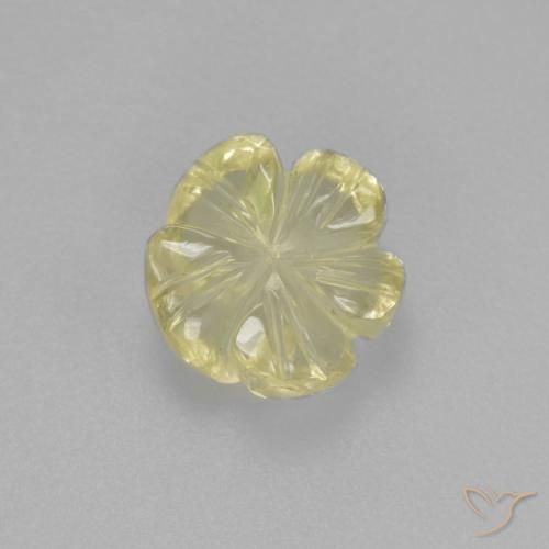 1.96ct 天然 浅绿黄色 石英, 花形切割, 透明