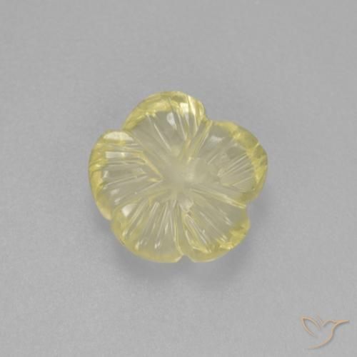 1.56ct 天然 浅绿黄色 石英, 花形切割, 透明