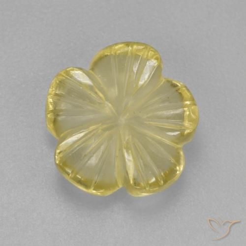 2.21ct 天然 浅绿黄色 石英, 花形切割, 透明