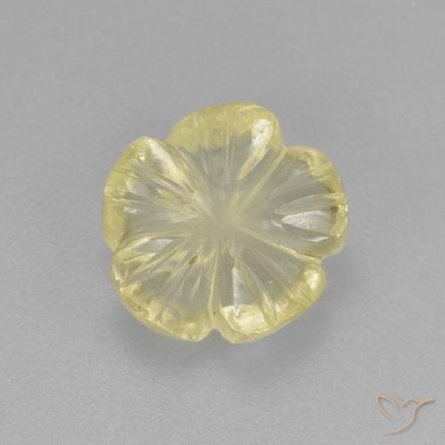 2.37ct 天然 浅绿黄色 石英, 花形切割, 透明