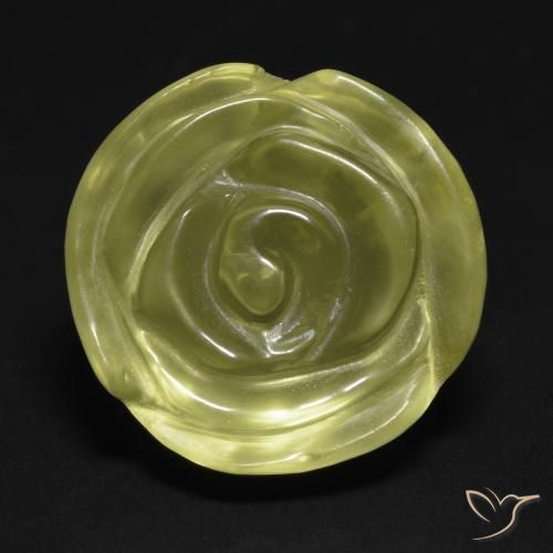 19.51ct 天然 浅绿黄色 石英, 花形切割, 透明