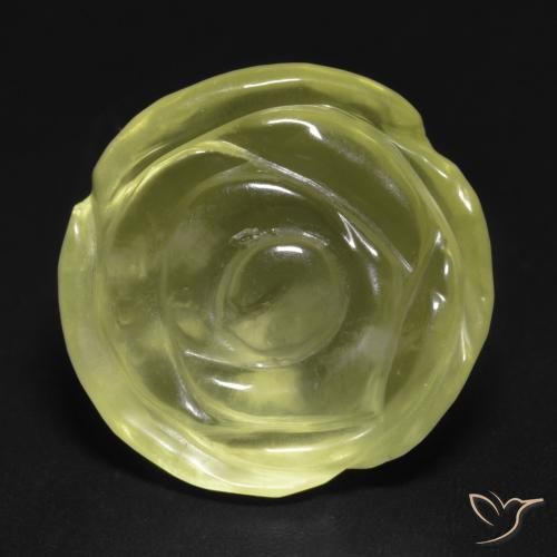 14.87ct 天然 浅绿黄色 石英, 花形切割, 透明