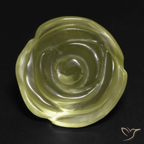 16.31ct 天然 中黄色 石英, 花形切割, 透明