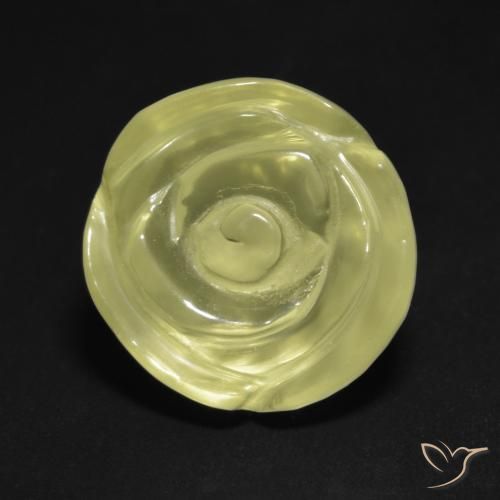13.05ct 天然 浅绿黄色 石英, 花形切割, 透明