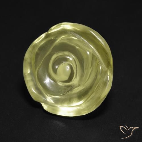 10.50ct 天然 浅绿黄色 石英, 花形切割, 透明