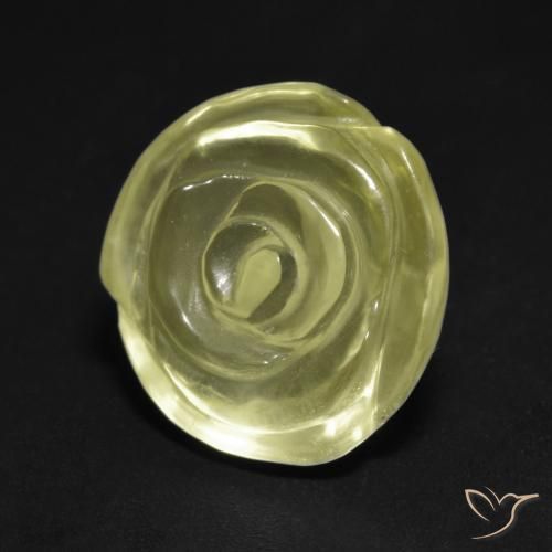11.54ct 天然 浅绿黄色 石英, 花形切割, 透明