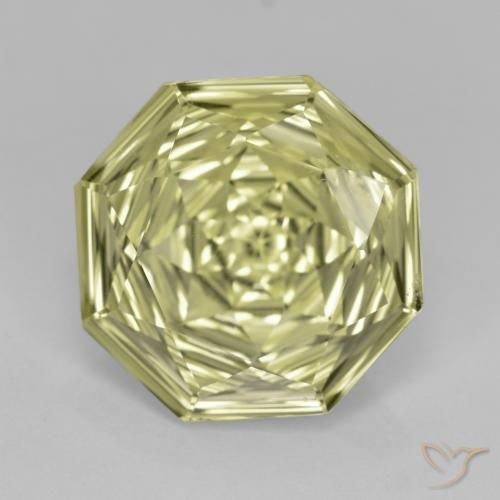 7.51ct 天然 淡奶油黄色 石英, 祖母绿式切割, VS
