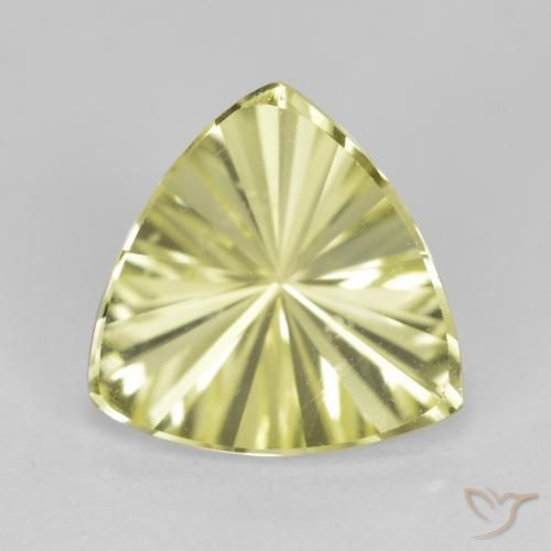 2.34ct 天然 绿黄色 石英, 胖三角形, VVS