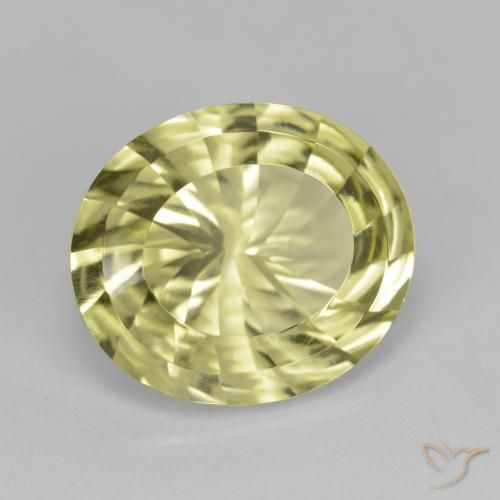 6.71ct 天然 绿黄色 石英, 椭圆形, VVS