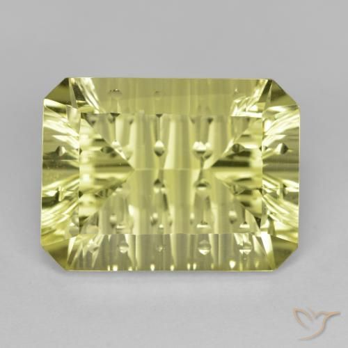 9.90ct 天然 中黄色 石英, 祖母绿式切割, VVS