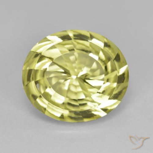 6.98ct 天然 中黄色 石英, 椭圆形, VVS