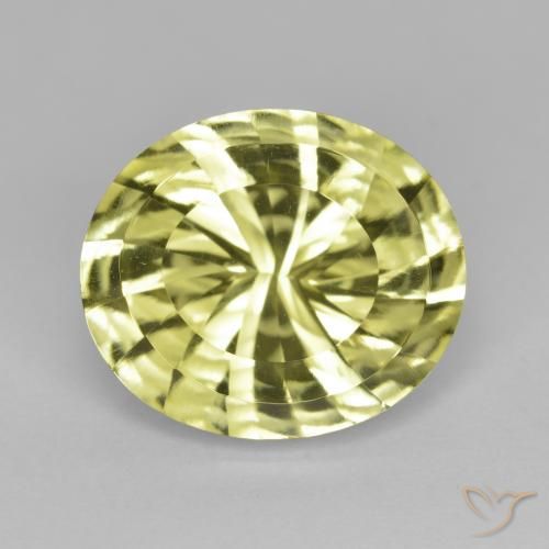 6.76ct 天然 中黄色 石英, 椭圆形, VVS