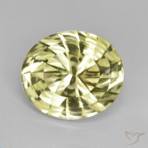 6.69ct 天然 中黄色 石英, 椭圆形, VVS