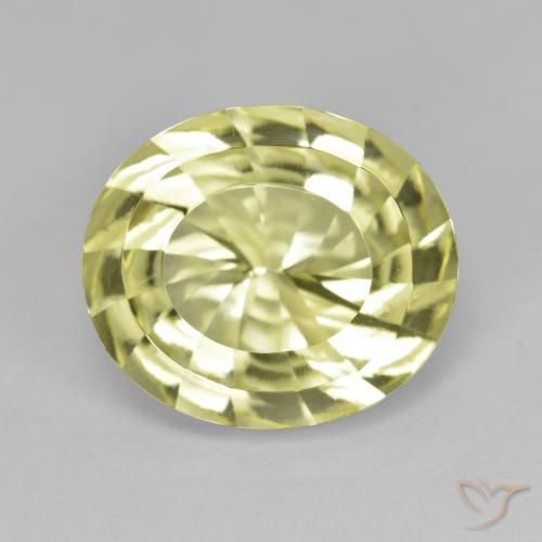 6.88ct 天然 中黄色 石英, 椭圆形, VVS
