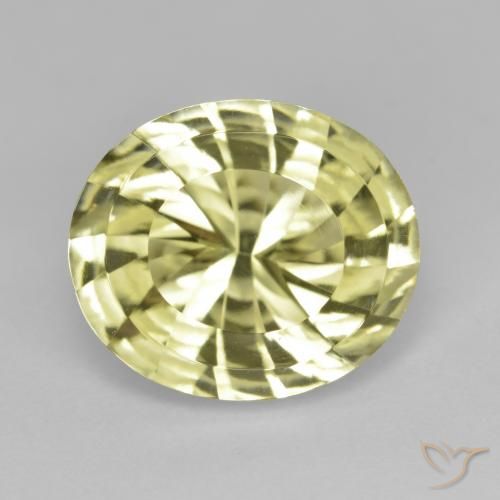 6.88ct 天然 中黄色 石英, 椭圆形, VVS