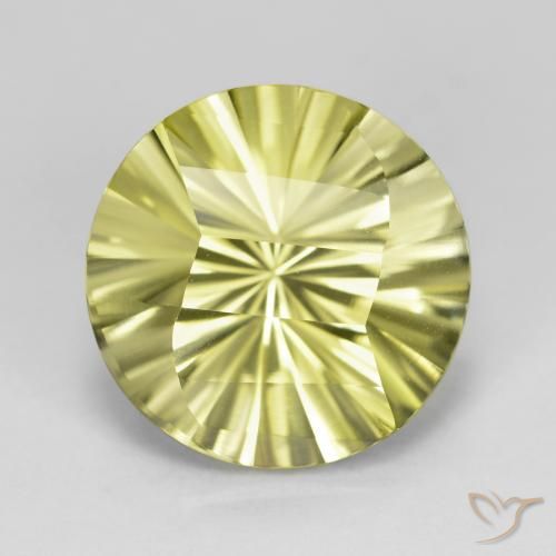 8.91ct 天然 绿黄色 石英, 圆形的, VVS