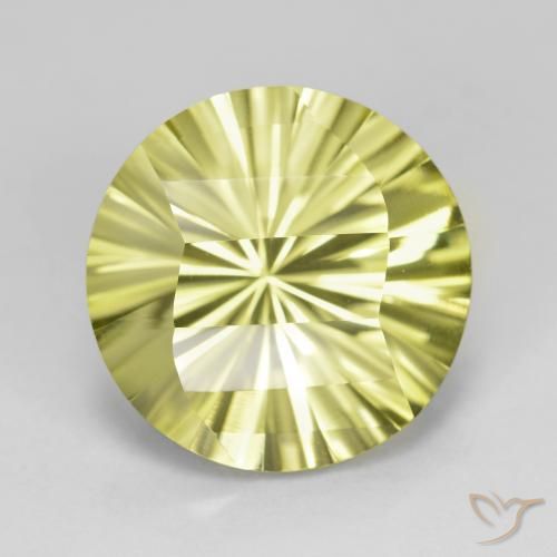 8.22ct 天然 中黄色 石英, 圆形的, VVS
