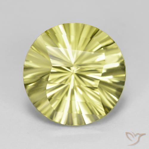 8.65ct 天然 中黄色 石英, 圆形的, VVS