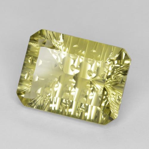 10.32克拉天然黄色石英，祖母绿式切割，15.9×12毫米，VVS