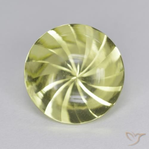 5.41ct 天然 中黄色 石英, 圆形的, 透明