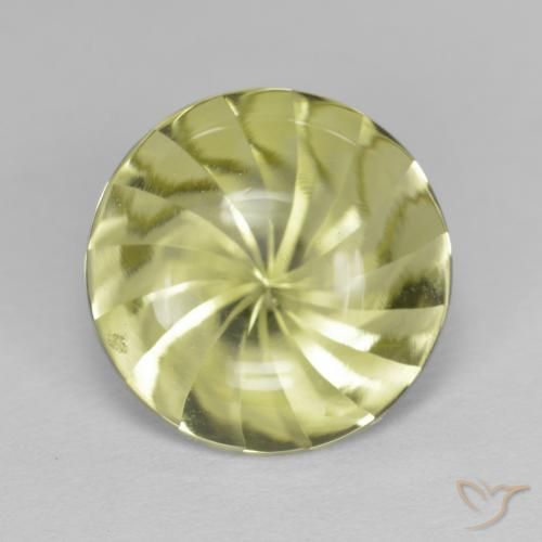 5.17ct 天然 绿黄色 石英, 圆形的, 透明