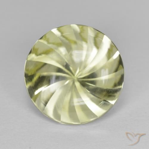 5.32ct 天然 绿黄色 石英, 圆形的, 透明