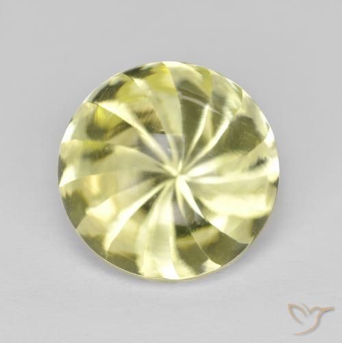 6.10ct 天然 柠檬黄 石英, 圆形的, 透明