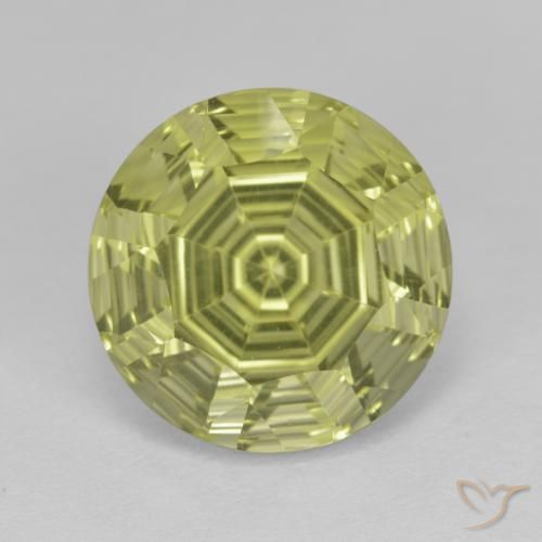 6.24ct 天然 中黄色 石英, 圆形的, 透明