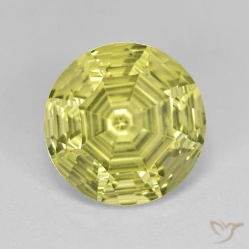 5.89ct 天然 柠檬黄 石英, 圆形的, VVS-VS