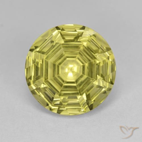 5.82ct 天然 淡黄色 石英, 圆形的, VVS-VS