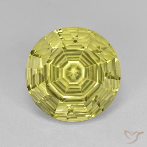 6.39ct 天然 柠檬黄 石英, 圆形的, VVS