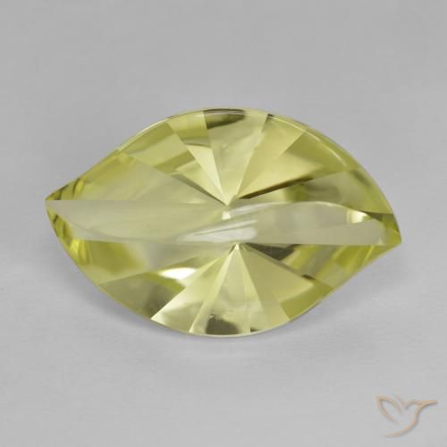8.99ct 天然 柠檬黄 石英, 榄尖形, VVS