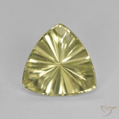 2.13ct 天然 绿黄色 石英, 胖三角形, VVS