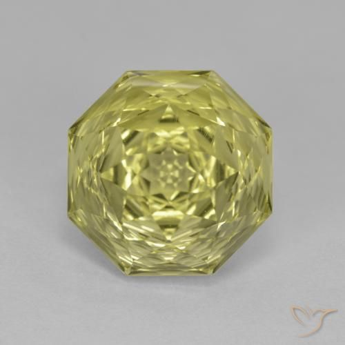 6.83ct 天然 绿黄色 石英, 祖母绿式切割, VVS