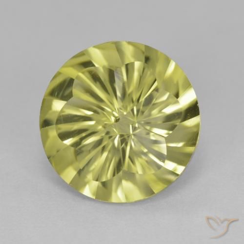 4.90ct 天然 柠檬黄 石英, 圆形的, VVS